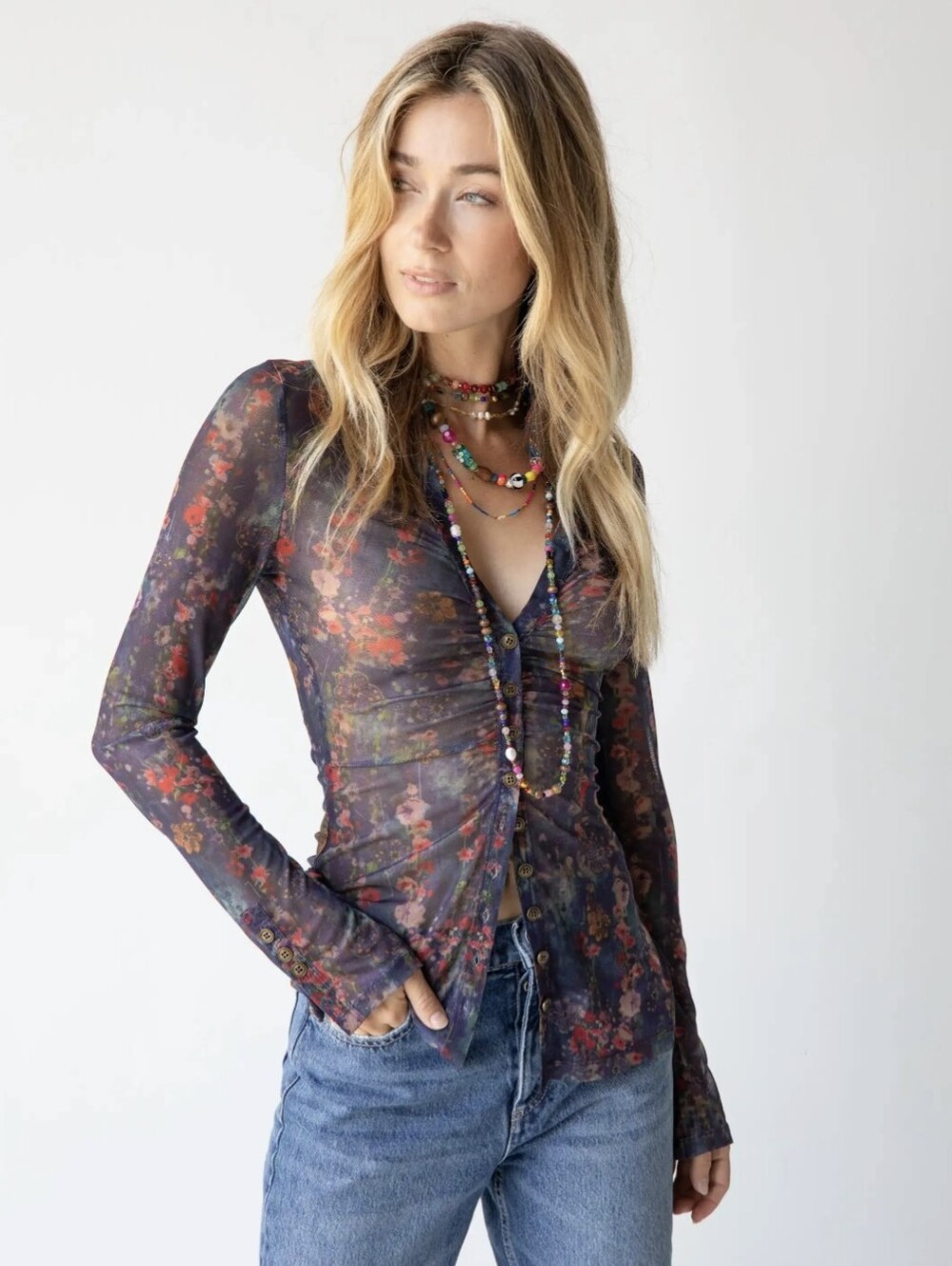 Natural Life Carine Mesh Top